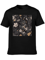 Floral Print Black T-Shirt - Stylish Casual Wear