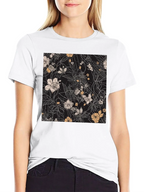 Floral Print Black T-Shirt - Stylish Casual Wear
