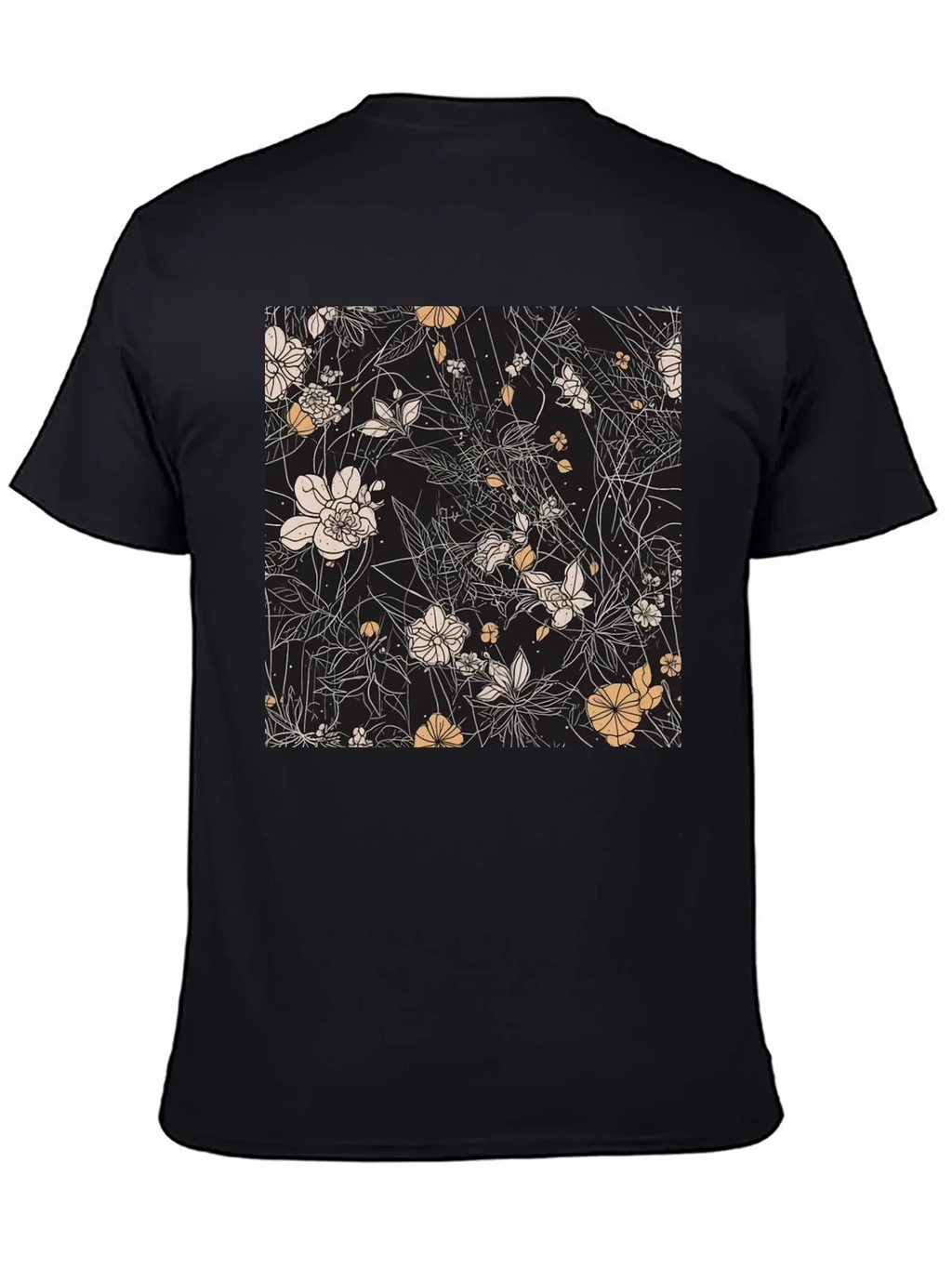 Floral Print Black T-Shirt - Stylish Casual Wear