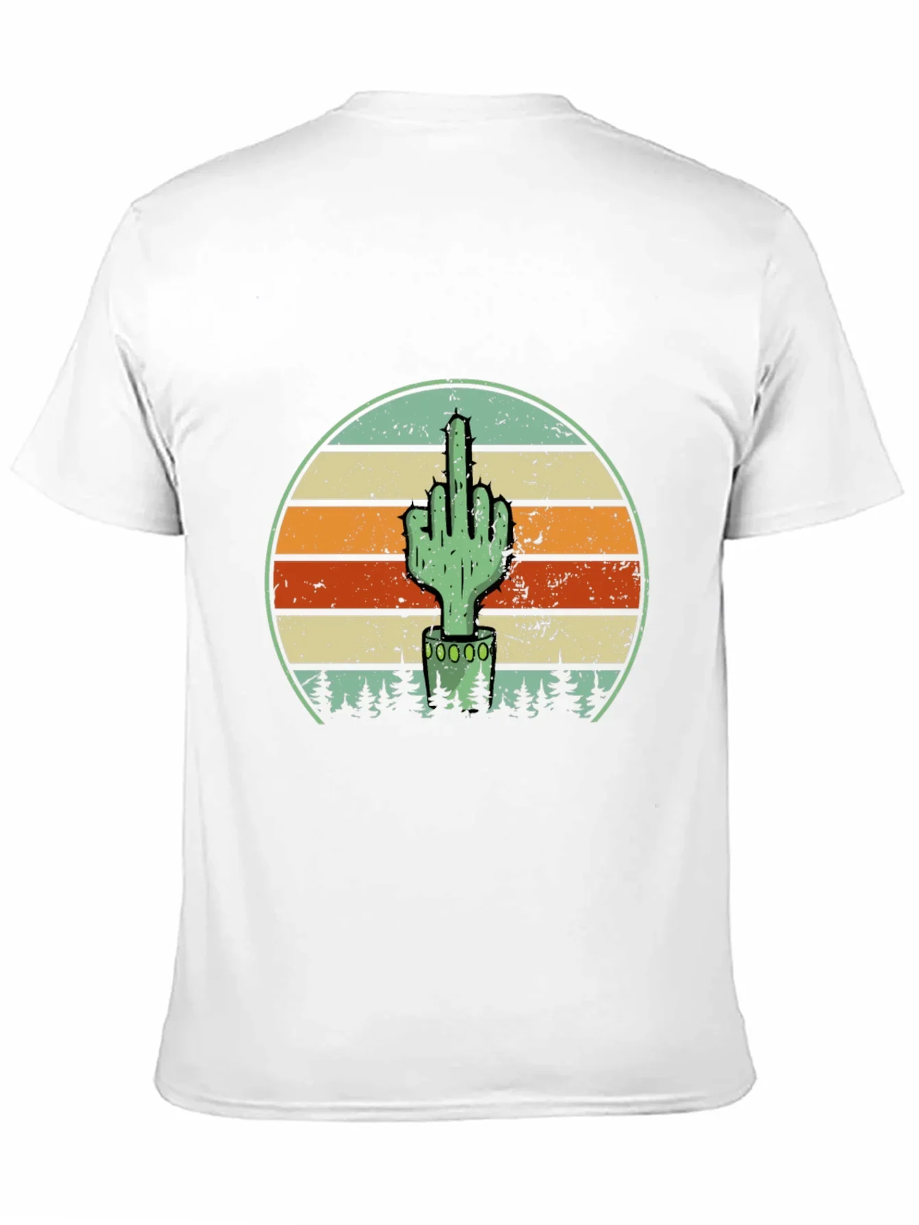 Cactus Middle Finger Graphic Tee - Novelty T-Shirt