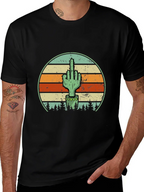 Cactus Middle Finger Graphic Tee - Novelty T-Shirt