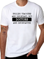 Funny English Teacher vs Doctor Black T-Shirt