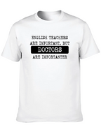 Funny English Teacher vs Doctor Black T-Shirt