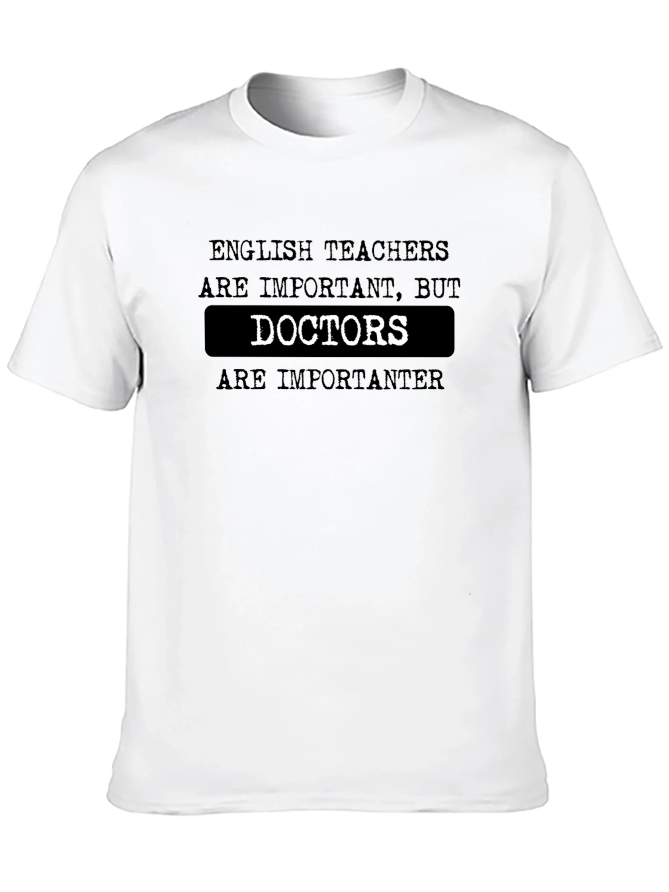 Funny English Teacher vs Doctor Black T-Shirt