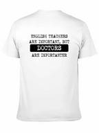 Funny English Teacher vs Doctor Black T-Shirt
