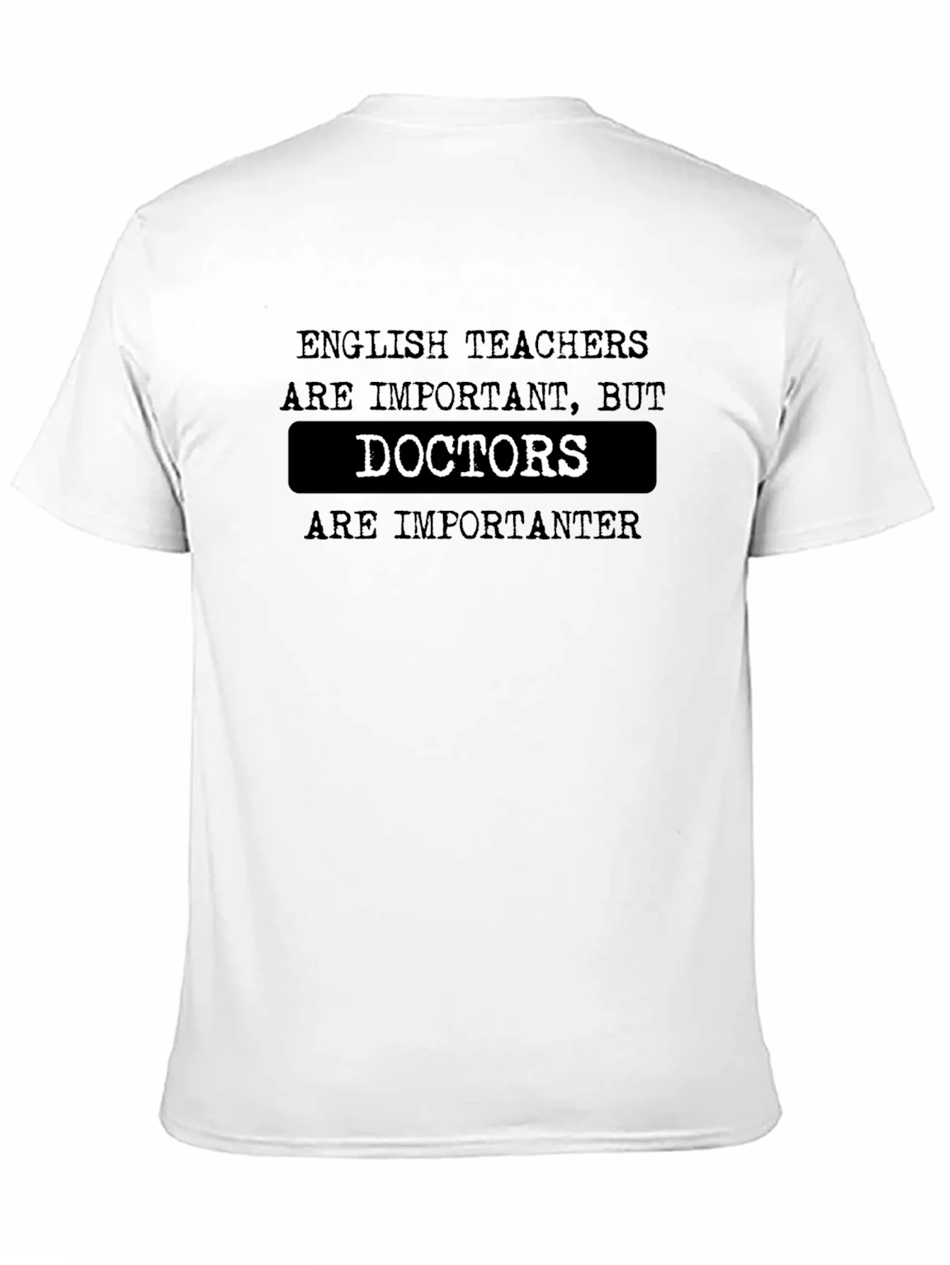 Funny English Teacher vs Doctor Black T-Shirt