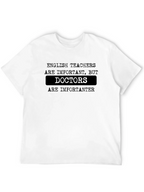 Funny English Teacher vs Doctor Black T-Shirt