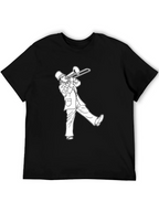 Trombone Player Graphic Tee - Black Cotton