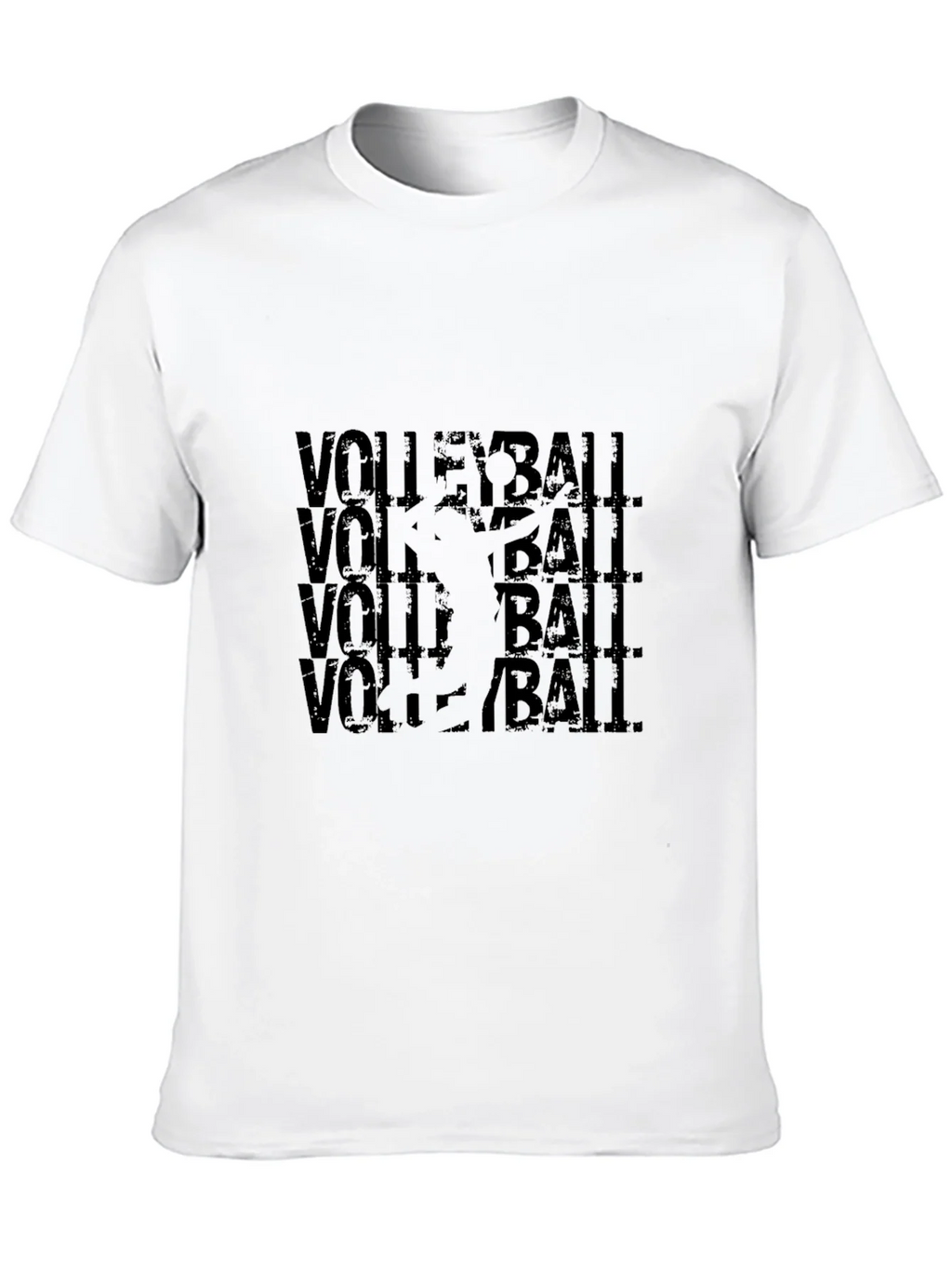 Volleyball Graphic Tee - Black Cotton Blend T-Shirt