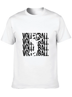 Volleyball Graphic Tee - Black Cotton Blend T-Shirt