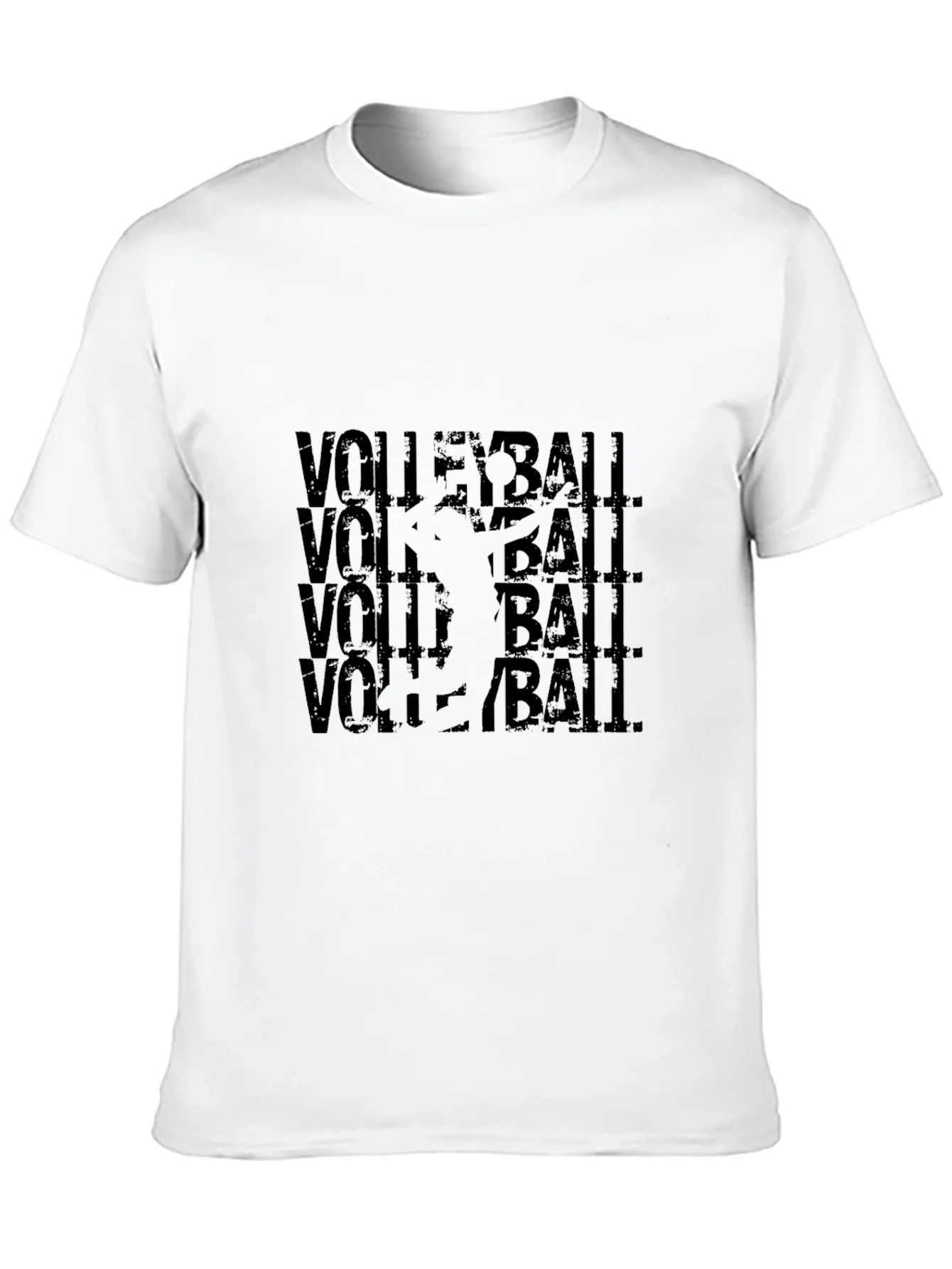 Volleyball Graphic Tee - Black Cotton Blend T-Shirt