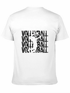 Volleyball Graphic Tee - Black Cotton Blend T-Shirt