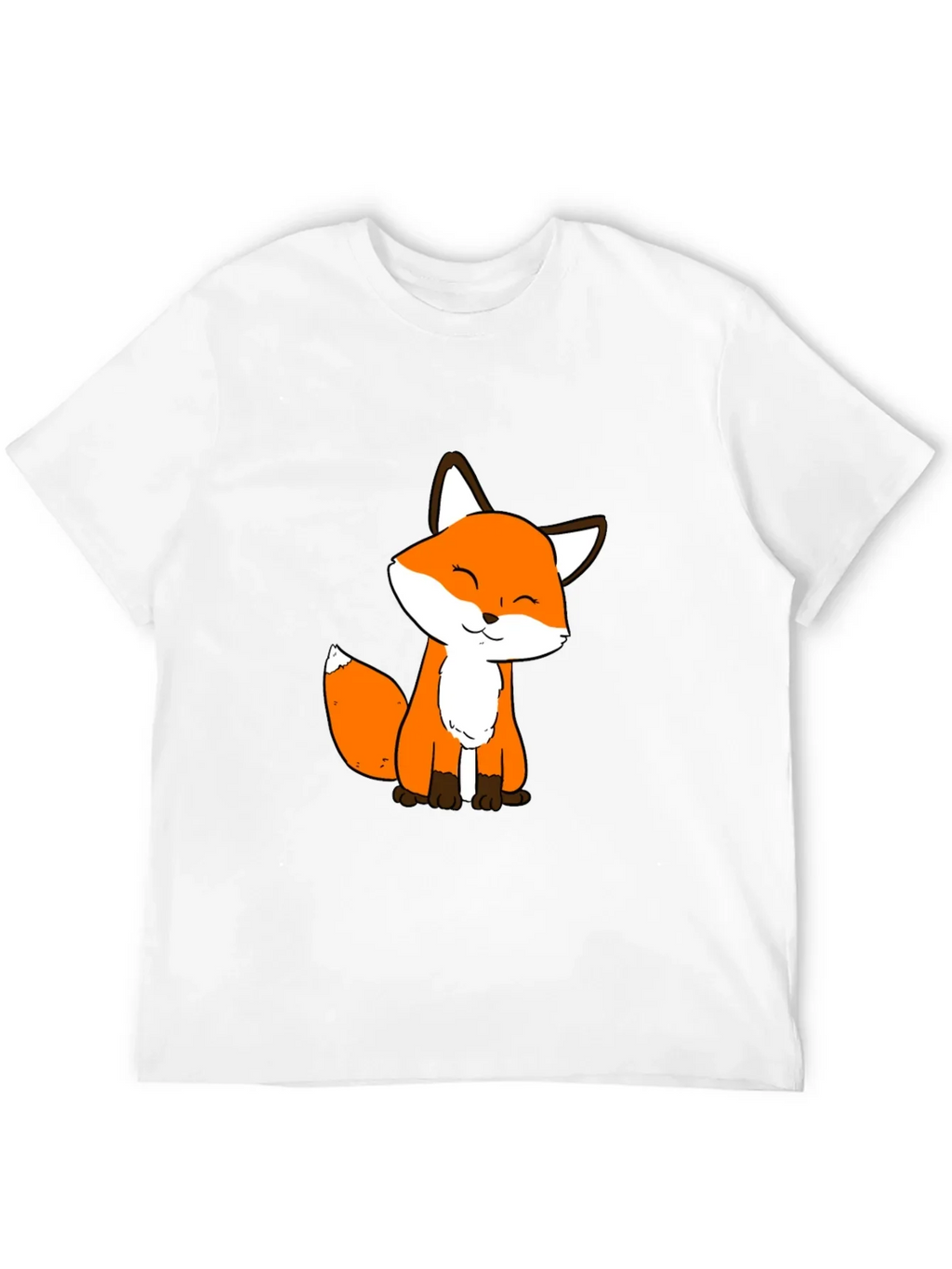 Cute Fox Graphic Black T-Shirt - Soft Cotton Blend