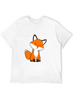 Cute Fox Graphic Black T-Shirt - Soft Cotton Blend