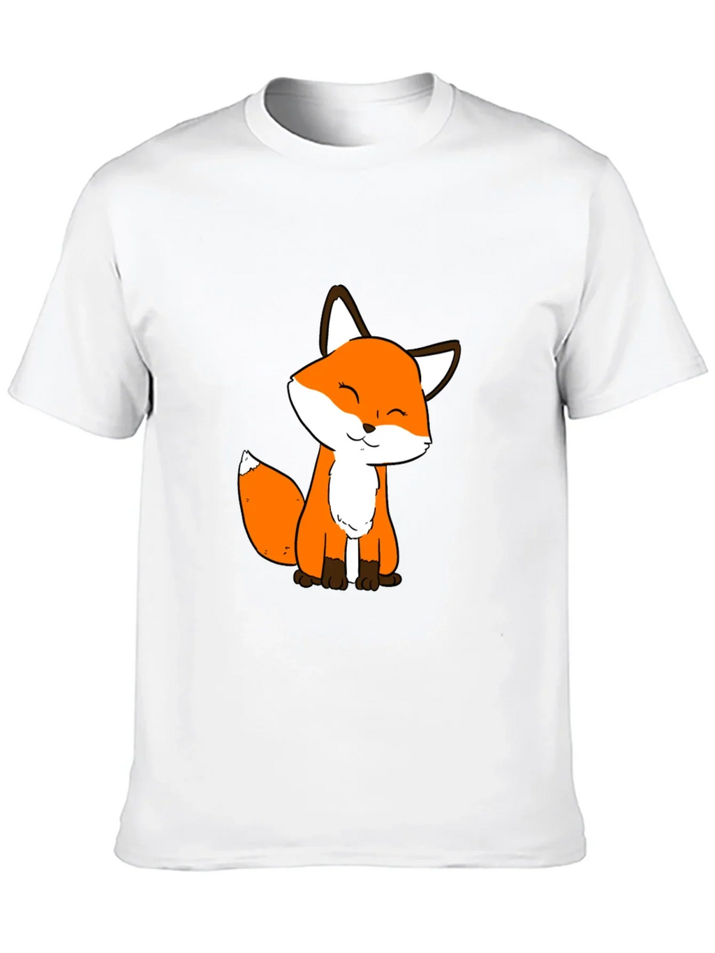 Cute Fox Graphic Black T-Shirt - Soft Cotton Blend