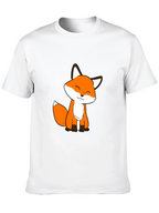 Cute Fox Graphic Black T-Shirt - Soft Cotton Blend