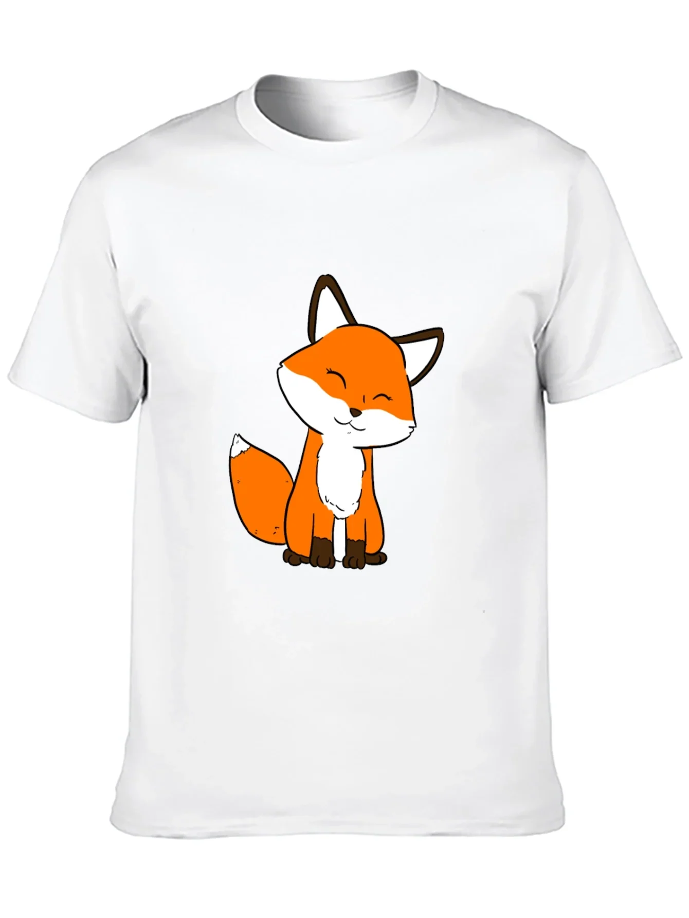 Cute Fox Graphic Black T-Shirt - Soft Cotton Blend