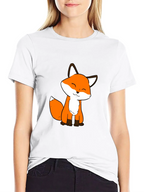 Cute Fox Graphic Black T-Shirt - Soft Cotton Blend