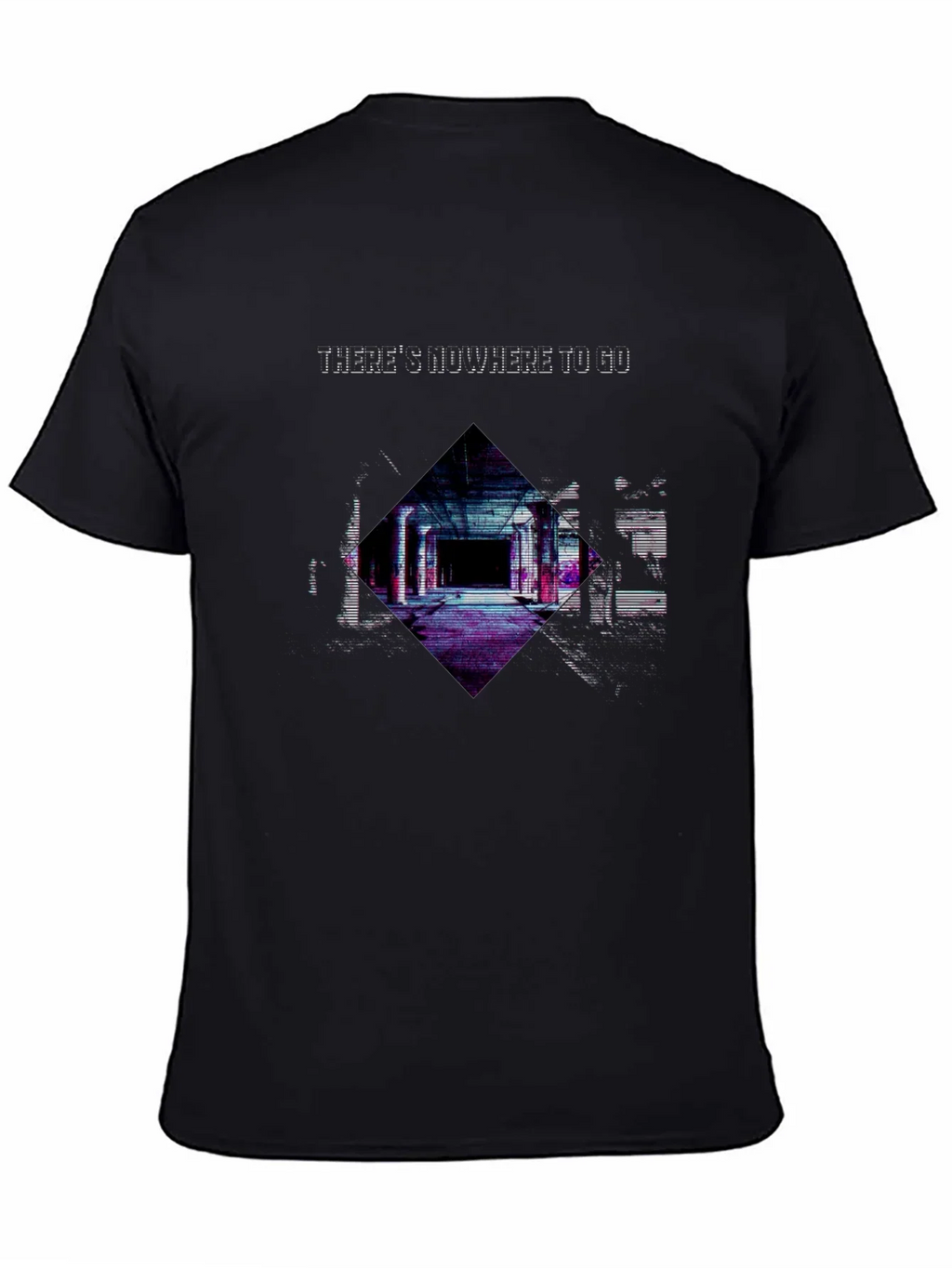 Edgy Nowhere To Go Graphic Black T-Shirt