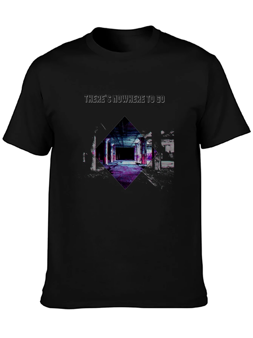 Edgy Nowhere To Go Graphic Black T-Shirt