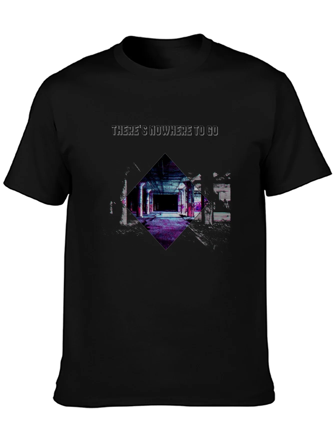 Edgy Nowhere To Go Graphic Black T-Shirt