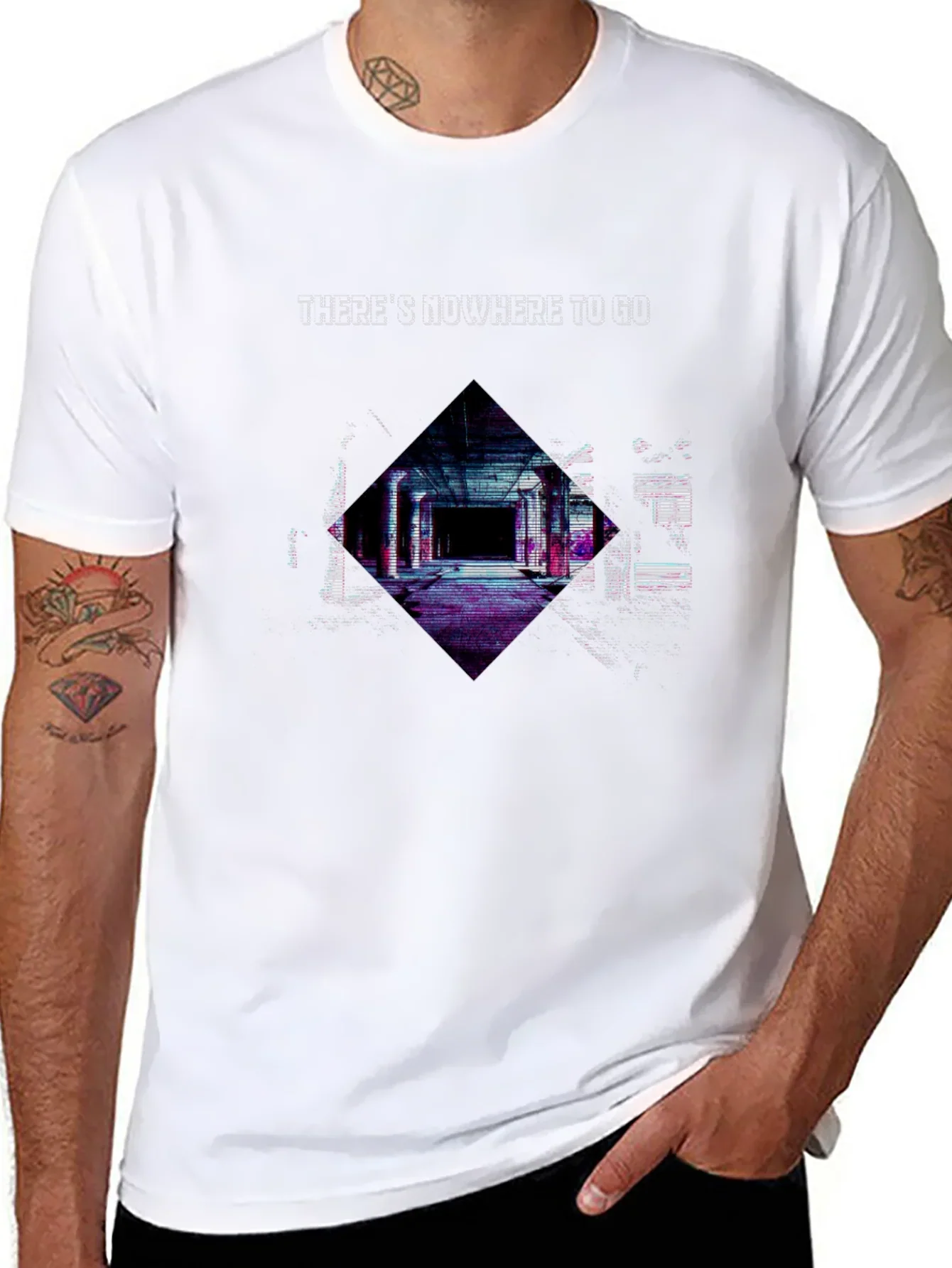Edgy Nowhere To Go Graphic Black T-Shirt