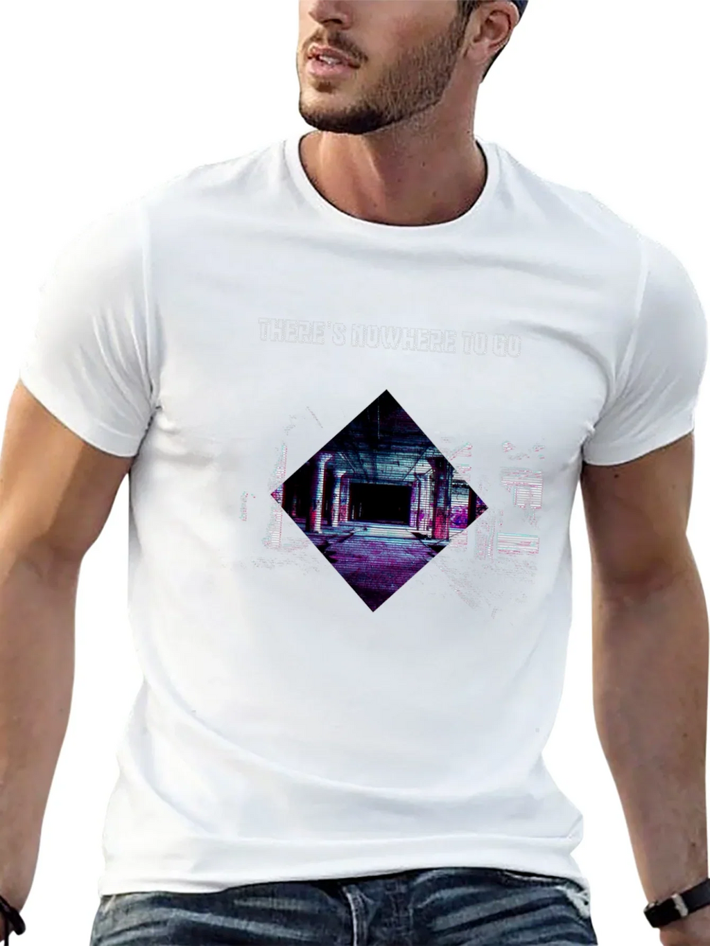 Edgy Nowhere To Go Graphic Black T-Shirt
