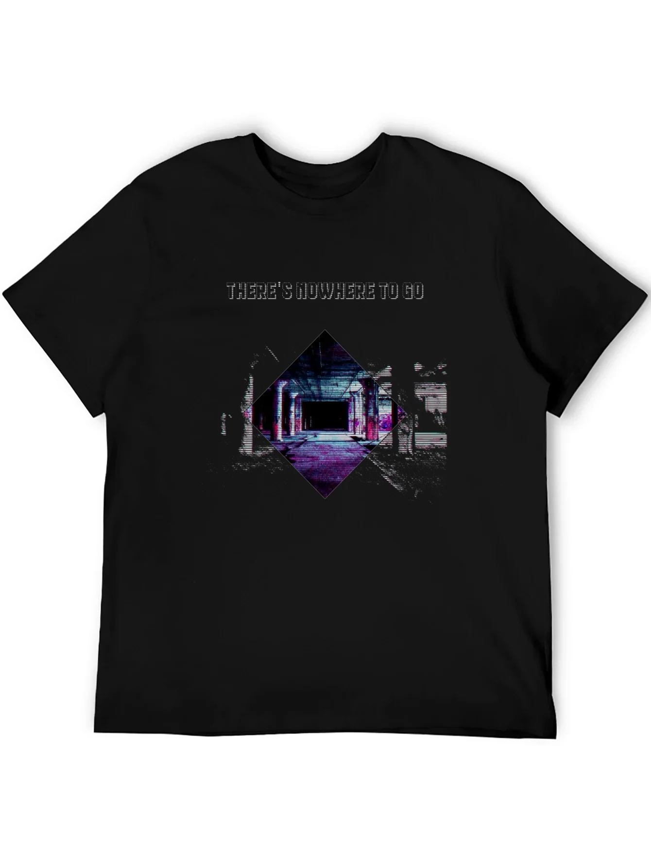 Edgy Nowhere To Go Graphic Black T-Shirt