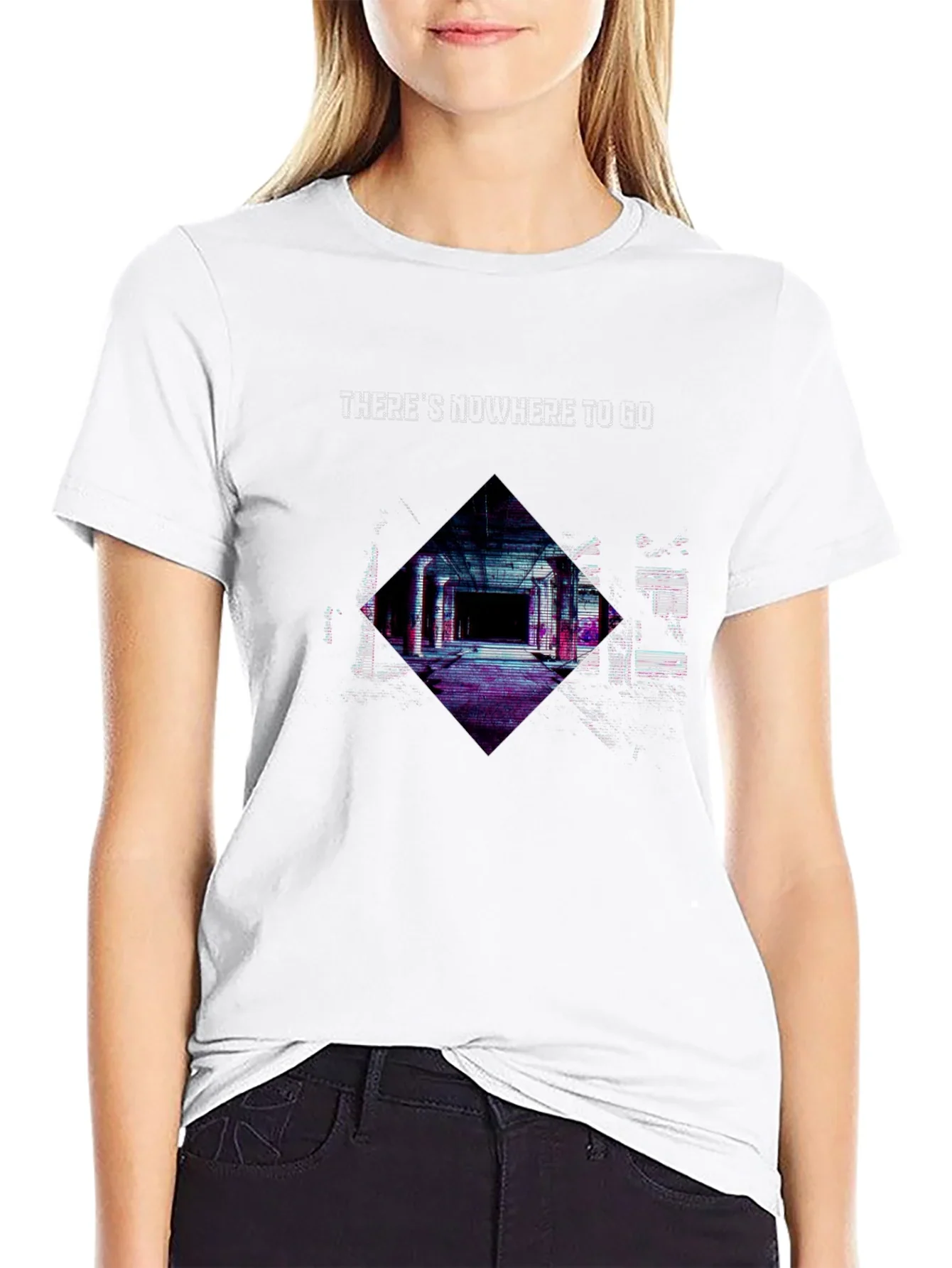 Edgy Nowhere To Go Graphic Black T-Shirt