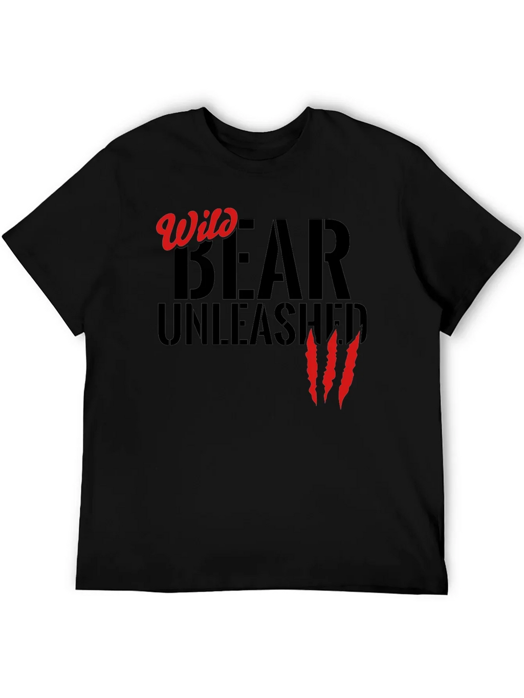 Wild Bear Unleashed Black T-Shirt