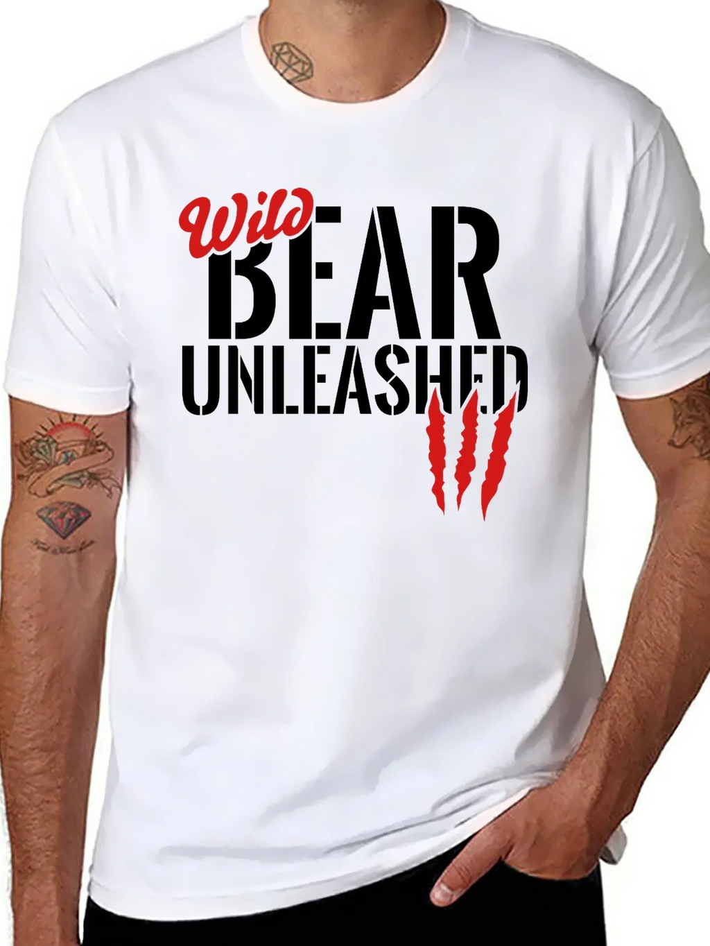 Wild Bear Unleashed Black T-Shirt