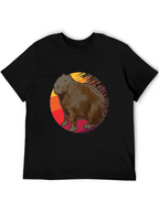 Capybara Sunset Graphic Tee - Soft Black T-Shirt