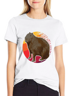 Capybara Sunset Graphic Tee - Soft Black T-Shirt