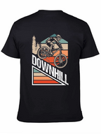 Downhill Mountain Biking Graphic Tee - Black