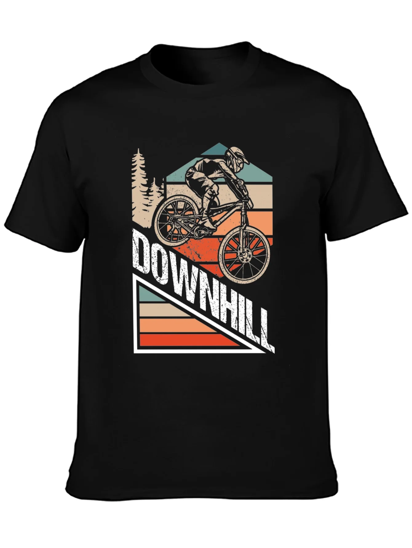 Downhill Mountain Biking Graphic Tee - Black