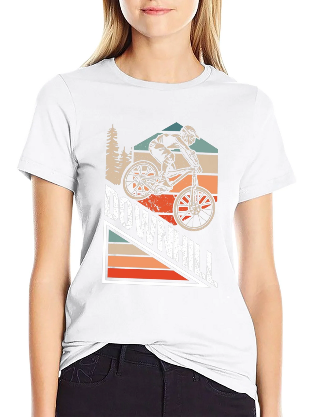 Downhill Mountain Biking Graphic Tee - Black