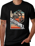 Downhill Mountain Biking Graphic Tee - Black