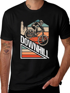 Downhill Mountain Biking Graphic Tee - Black