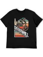 Downhill Mountain Biking Graphic Tee - Black