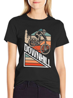 Downhill Mountain Biking Graphic Tee - Black