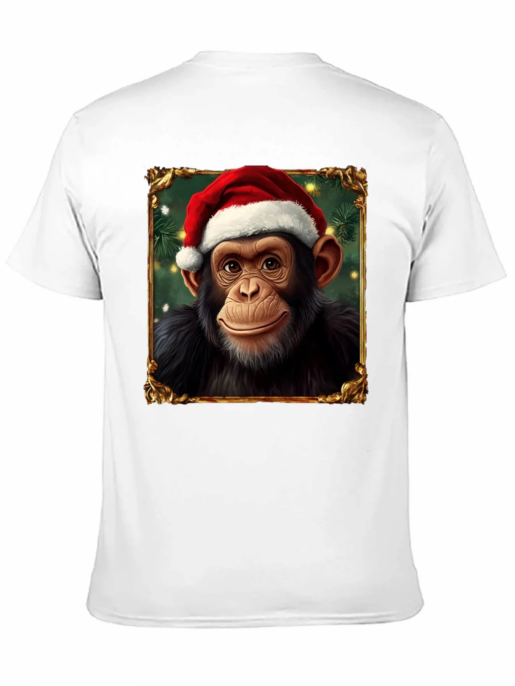 Christmas Chimpanzee Portrait T-Shirt