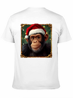 Christmas Chimpanzee Portrait T-Shirt
