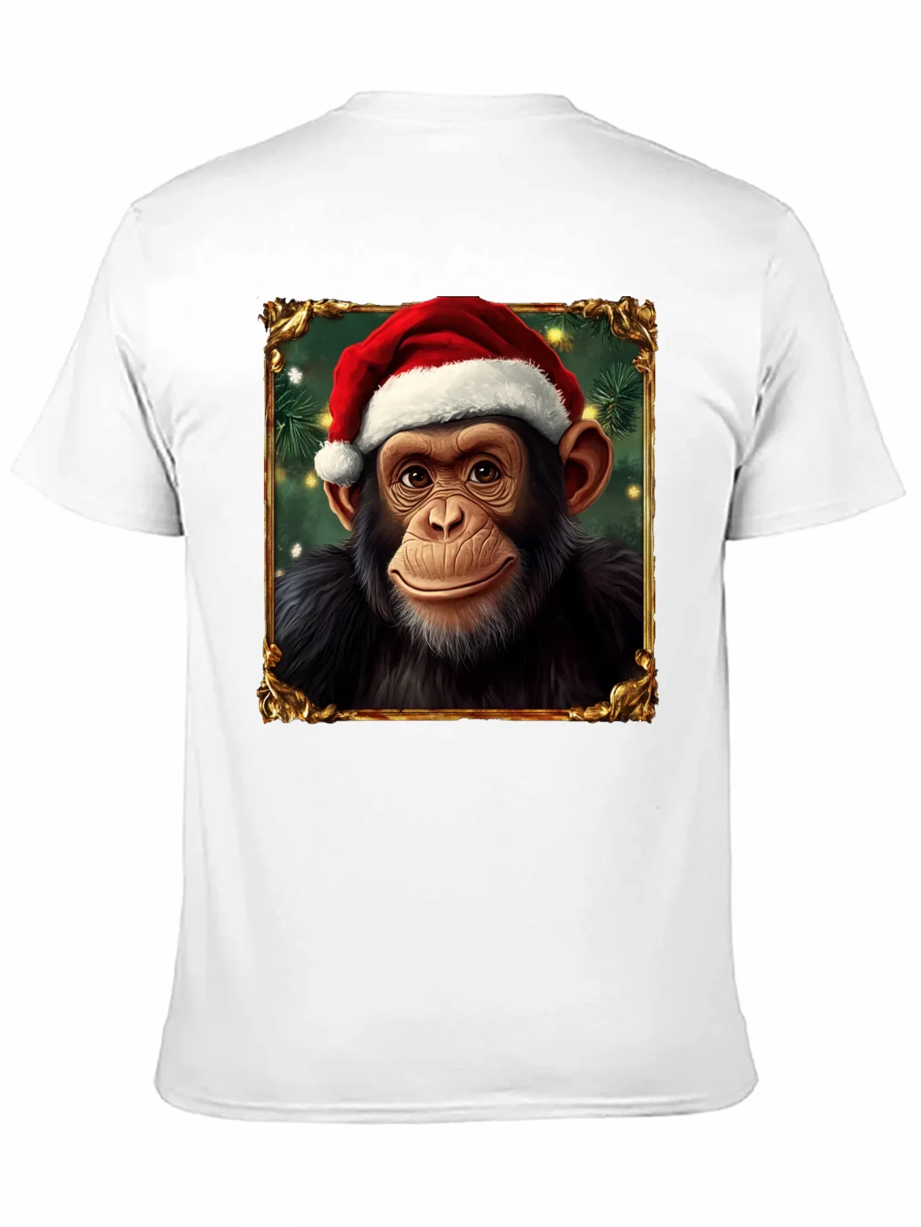 Christmas Chimpanzee Portrait T-Shirt