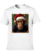 Christmas Chimpanzee Portrait T-Shirt