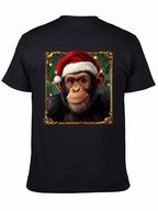 Christmas Chimpanzee Portrait T-Shirt