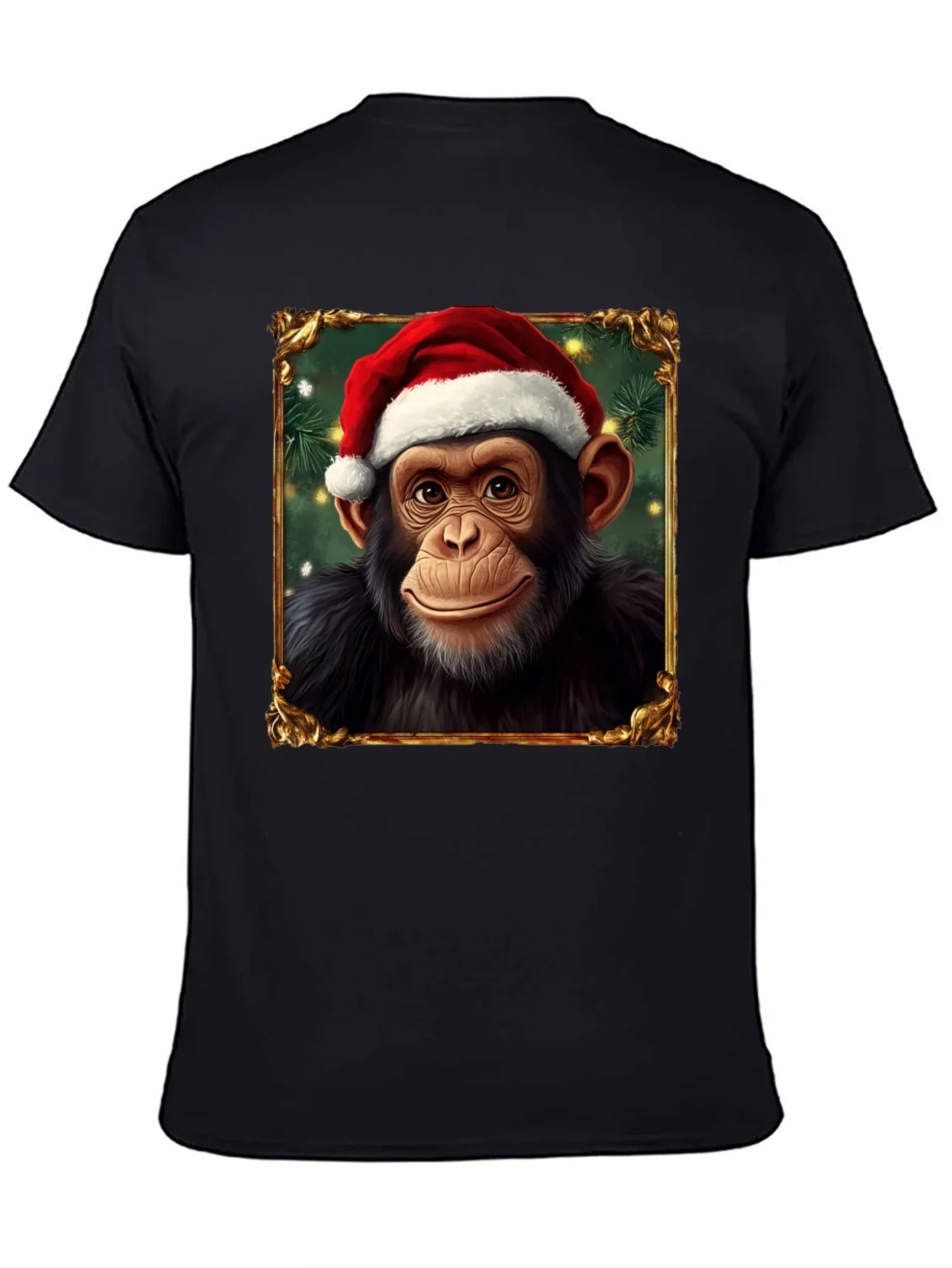 Christmas Chimpanzee Portrait T-Shirt