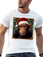 Christmas Chimpanzee Portrait T-Shirt