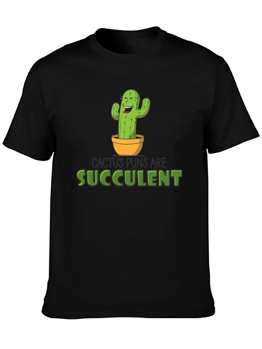 Cactus Puns Are Succulent Black Graphic Tee