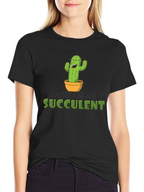 Cactus Puns Are Succulent Black Graphic Tee