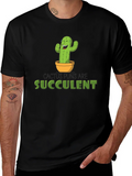 Cactus Puns Are Succulent Black Graphic Tee